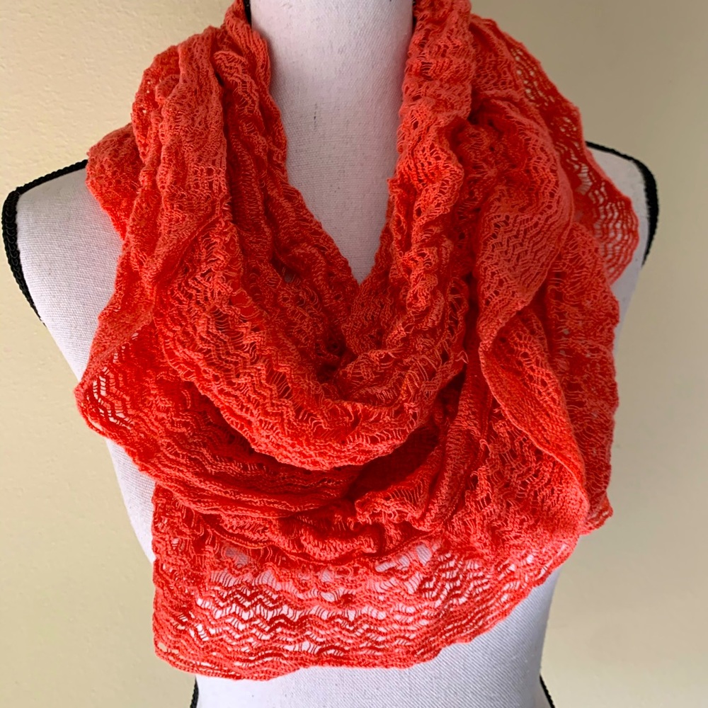 Coral infinity scarf